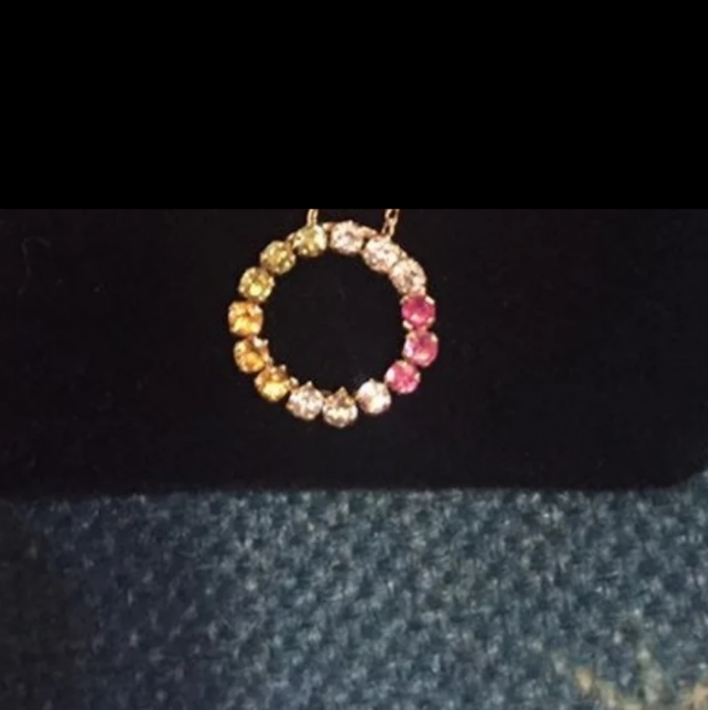 10k multi gem pendant